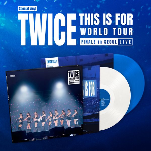 TWICE – THIS IS FOR WORLD TOUR FINALE IN SEOUL LIVE Special LP, edición oficial con vinilos blanco y azul, 2LP, gatefold y photocards