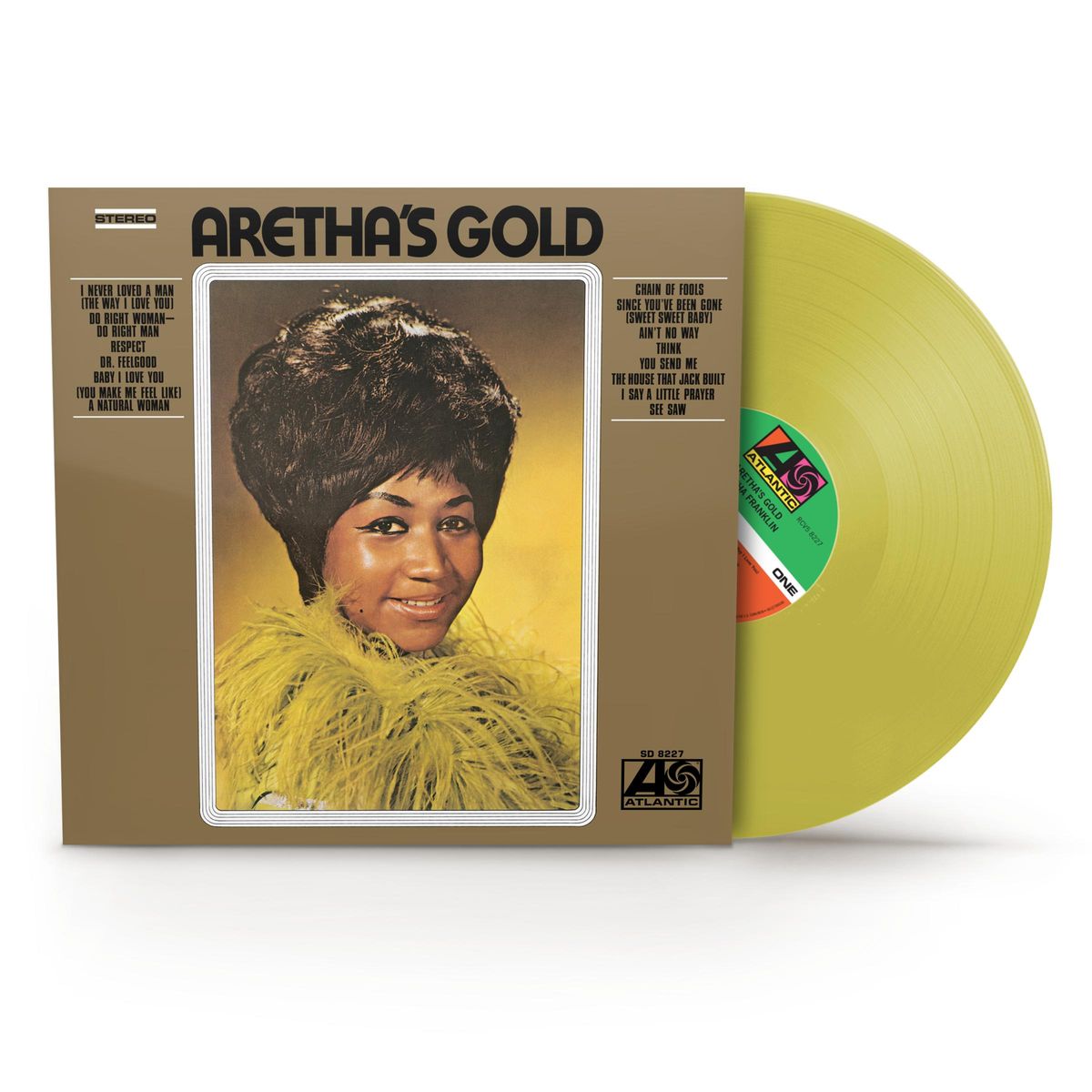 Aretha Franklin – Aretha’s Gold en vinilo transparente amarillo y verde
