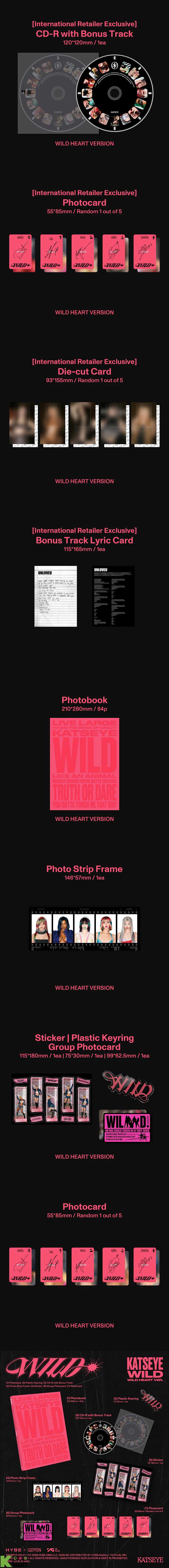 KATSEYE – WILD · CD Wild Heart Edición Internacional Exclusiva + Bonus Track (UNLOVEU)