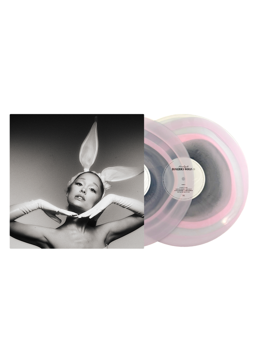 Ariana Grande – Dangerous Woman 10th Anniversary en vinilo 2LP rosa y negro transparente