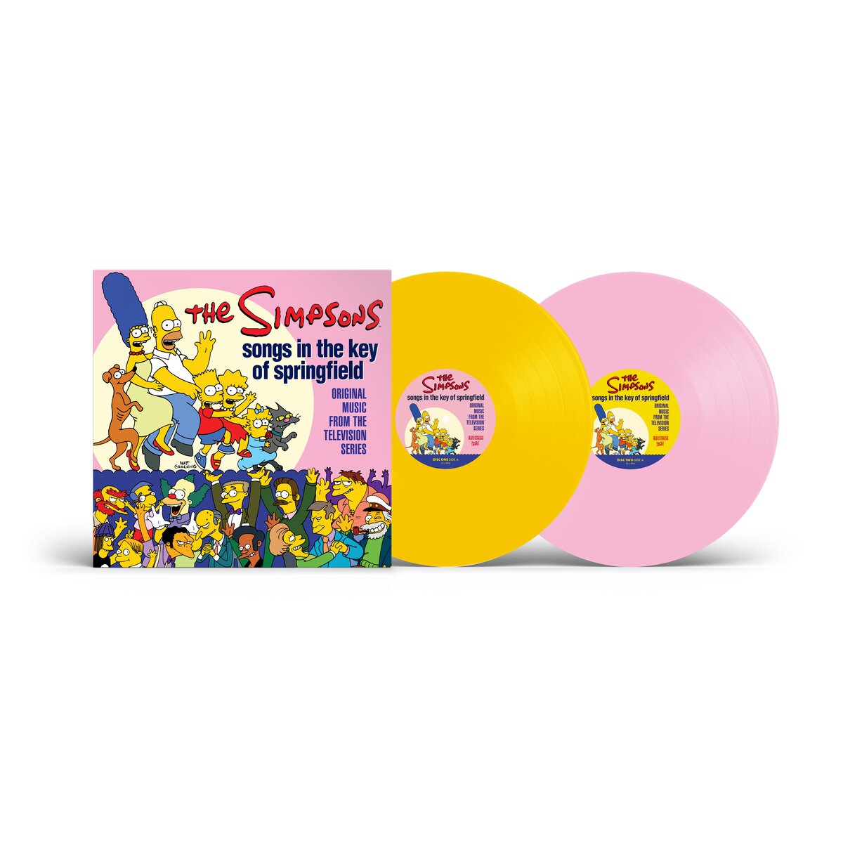 The Simpsons – Songs in the Key of Springfield · Vinilo Amarillo Canario y Rosa Baby 2LP (RESERVA – se envía el 09/09)