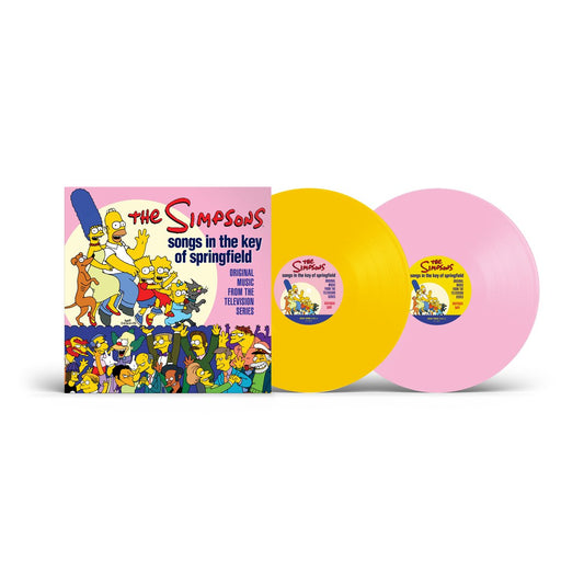 The Simpsons – Songs in the Key of Springfield · Vinilo Amarillo Canario y Rosa Baby 2LP (RESERVA – se envía el 09/09)