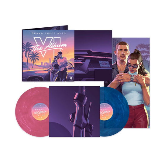 Various Artists - Grand Theft Auto VI: The Album · Vinilo Indie Exclusive Marble Pink & Blue 2LP (RESERVA – se envía el 20/11)