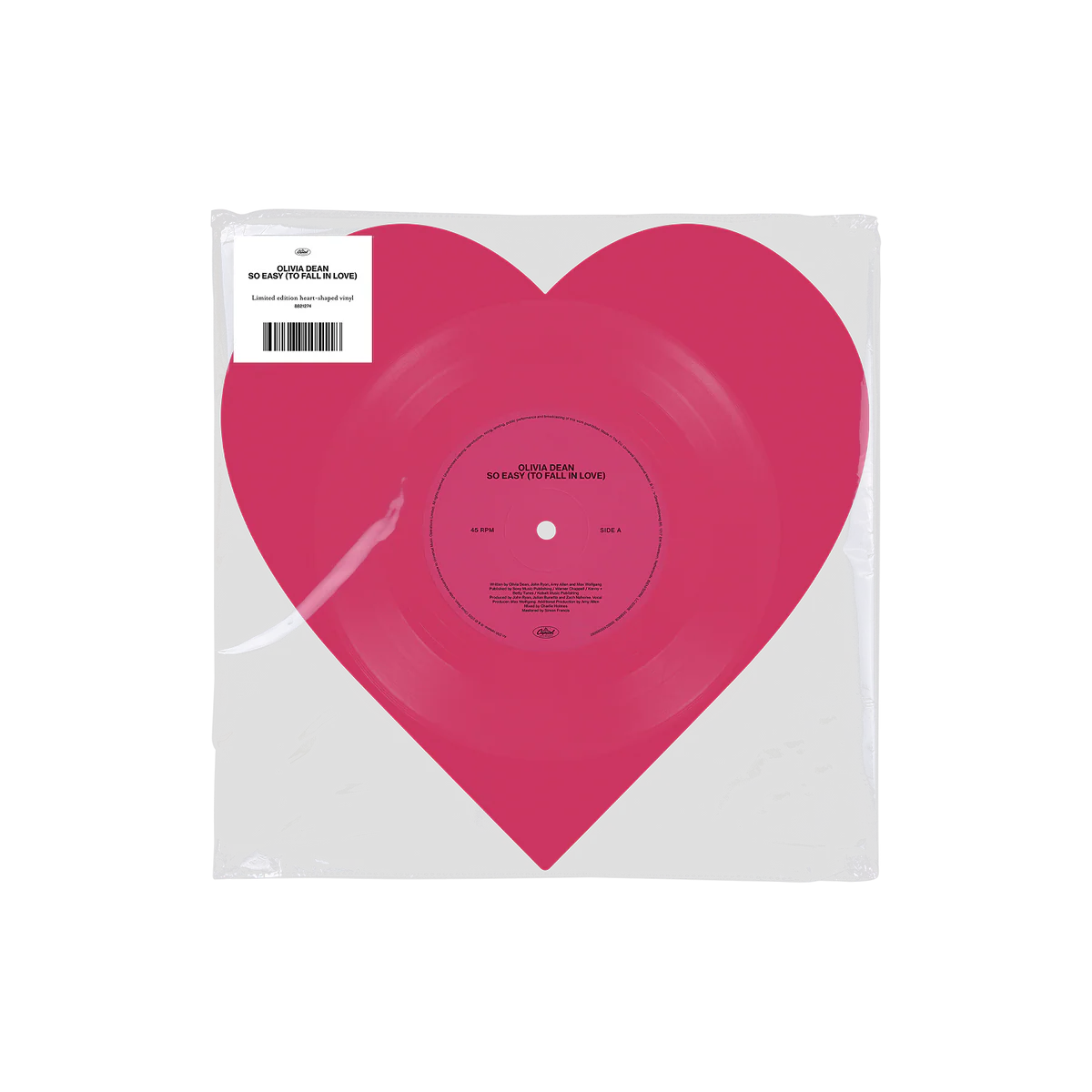 Olivia Dean - So Easy (To Fall In Love) - Heart-shaped 10" single Vinyl (PREORDER Ships Mid February 2026)