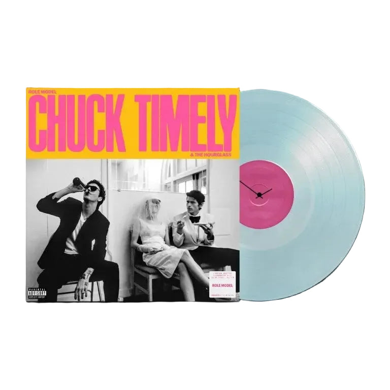 Role Model – Chuck Timely & The Hourglass en vinilo Translucent Clearwater Blue con póster
