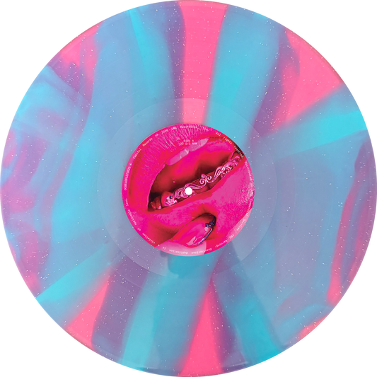 ADÉLA PRIMA edición limitada en vinilo rosa transparente con blue ripple y glitter plateado