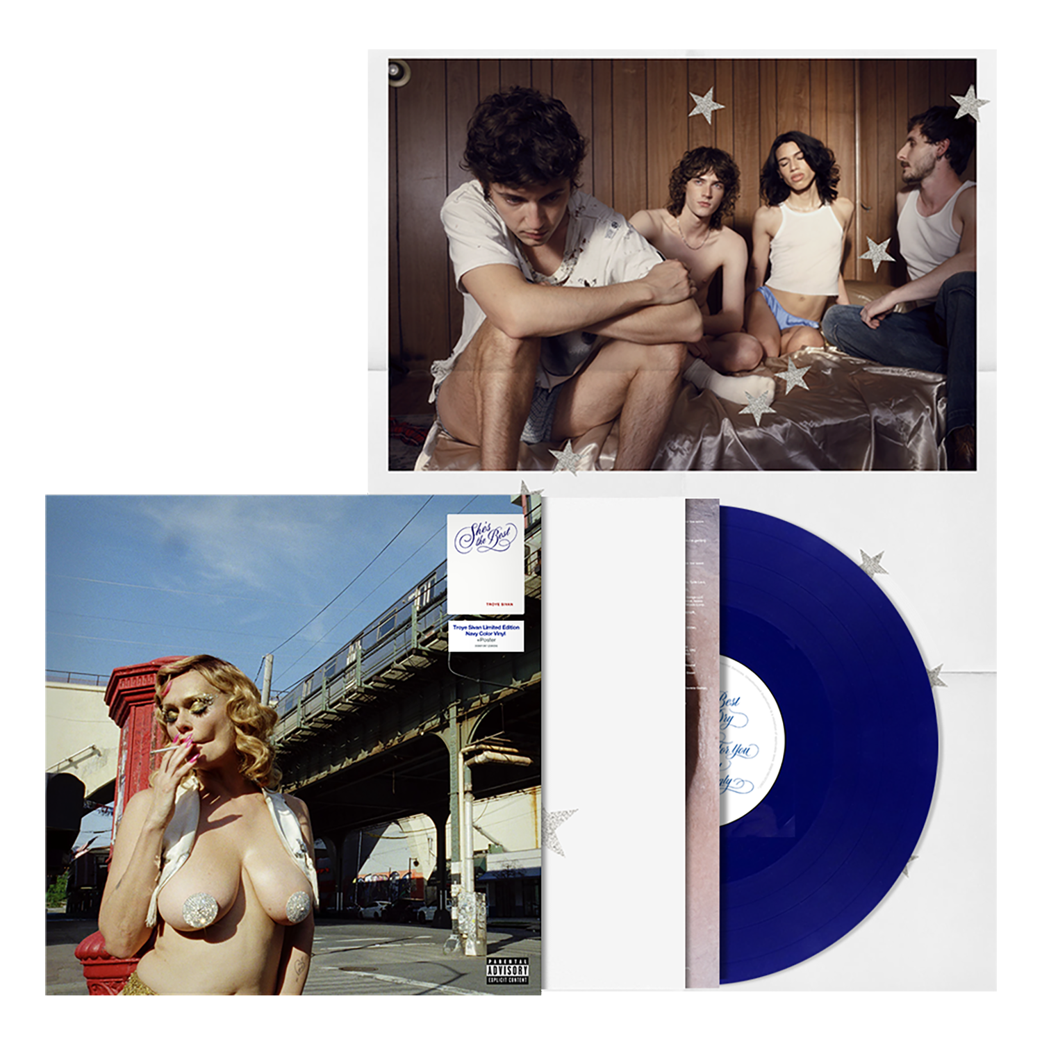 Troye Sivan – She’s The Best Navy Blue Vinyl – detalle de la edición con póster