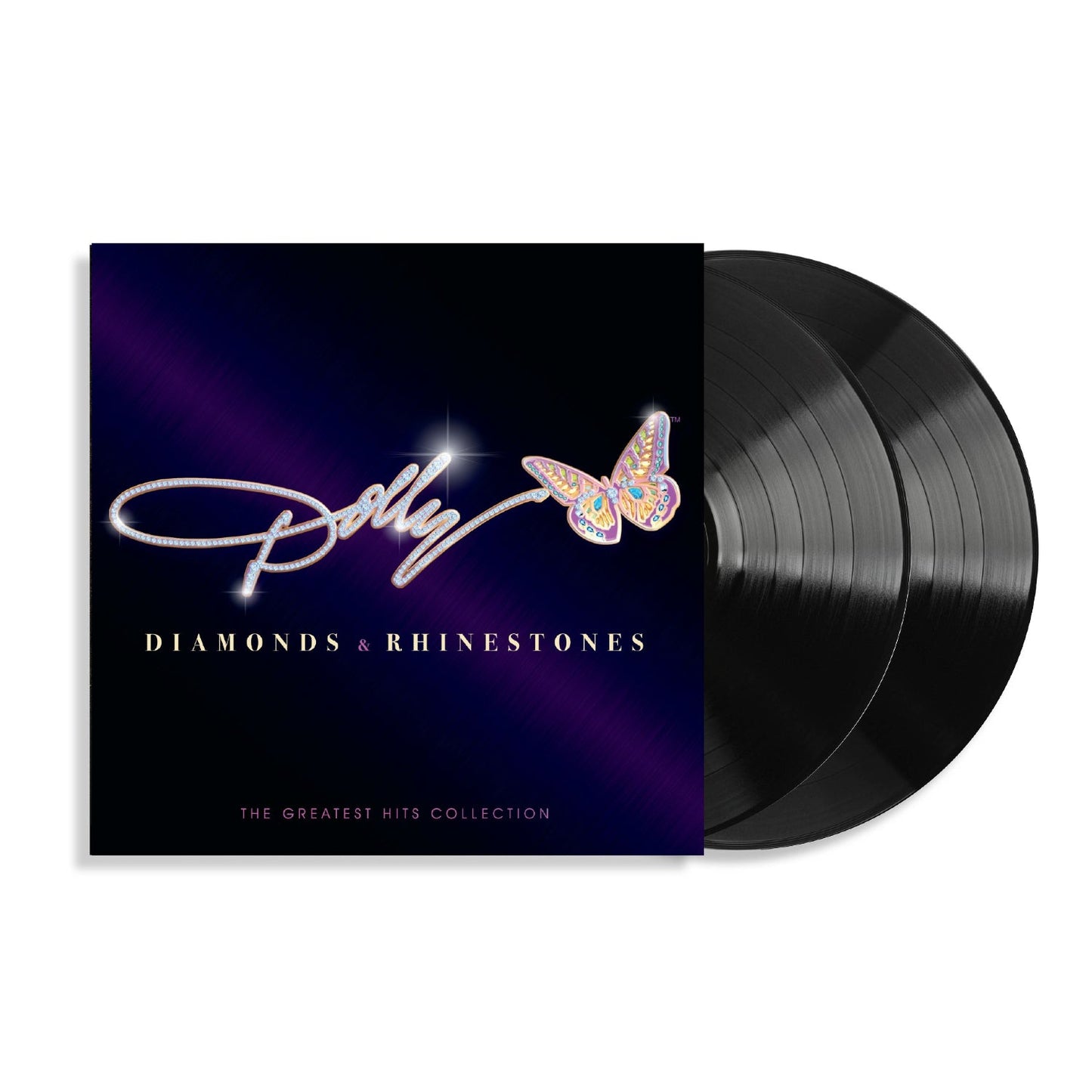 Portada de Dolly Parton – Diamonds & Rhinestones: The Greatest Hits Collection, vinilo negro 2LP