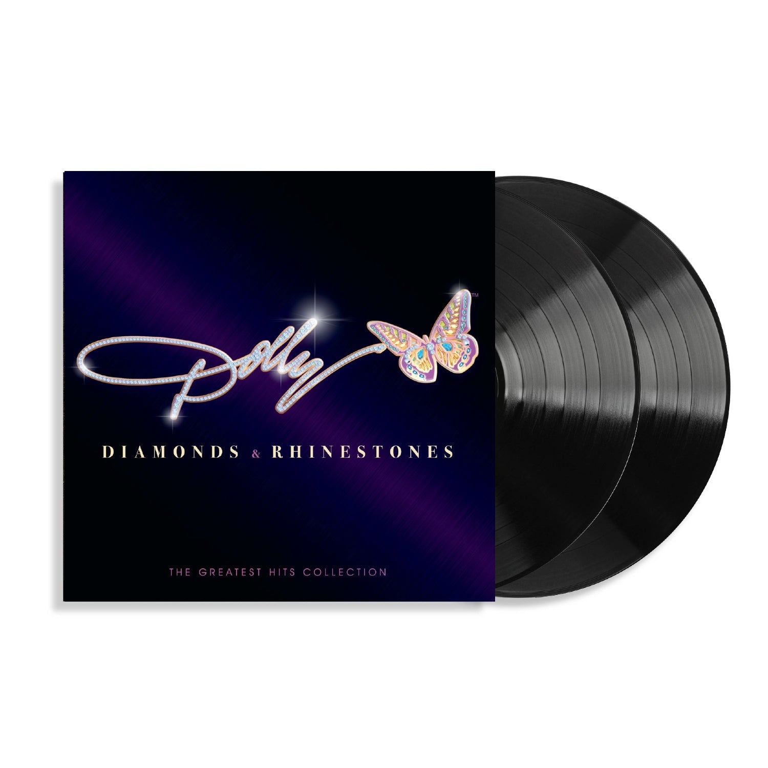 Portada de Dolly Parton – Diamonds & Rhinestones: The Greatest Hits Collection, vinilo negro 2LP