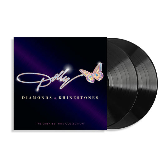 Portada de Dolly Parton – Diamonds & Rhinestones: The Greatest Hits Collection, vinilo negro 2LP
