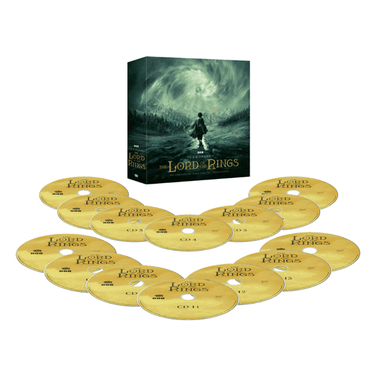Portada de The Lord of the Rings – The Complete BBC Radio Full-Cast Dramatisation (1981), Box Deluxe 14CD Edición Limitada, referencia 0740155751739