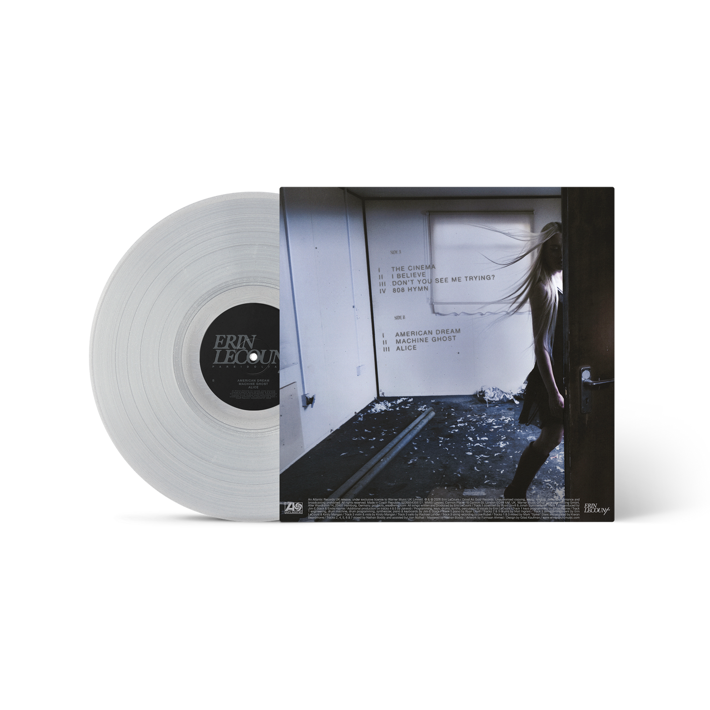 Erin LeCount - Pareidolia - contraportada vinilo Transparent Glitter