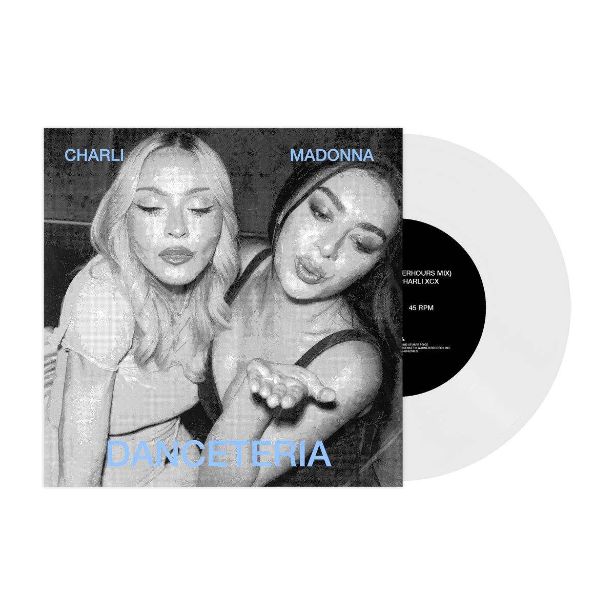 Madonna y Charli xcx – Danceteria, vinilo transparente 7”, portada oficial